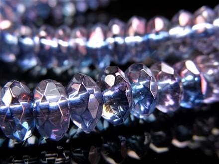 パープルオーラ 蒸着水晶 繊細ボタンカット ビーズ連 連材
