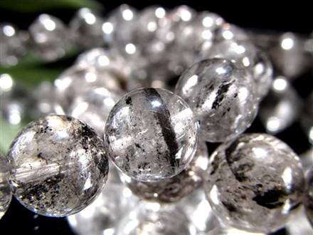 エレスチャルクォーツ 骸骨水晶 ブレスレット 水晶の最終形態 グラファイト