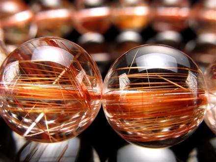 オレンジルチルクォーツ ブレスレット レッドルチルクォーツ ルチルレイデッドクォーツ 金運