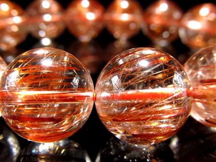 オレンジルチルクォーツ ブレスレット レッドルチルクォーツ ルチルレイデッドクォーツ 金運