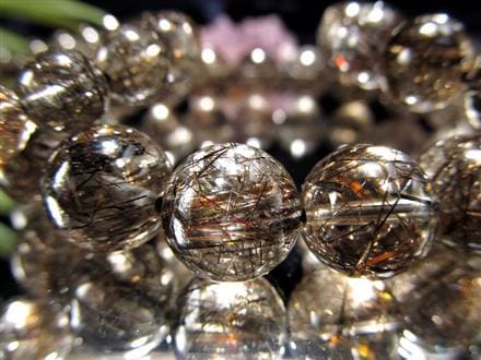 ブラックルチル ブレスレット シルバールチル ブルチルクォーツ 二酸化チタン