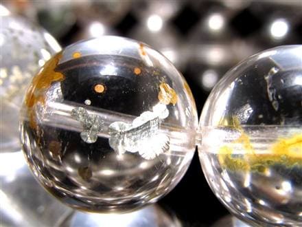 マーカサイトインクォーツ 白鉄鉱入り水晶 ブレスレット マーカサイト ライモナイト