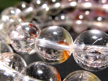 ライモナイトインクォーツ ブレスレット 褐鉄鉱 水晶 貫入