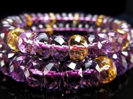 アメジスト シトリン ブレスレット ボタンカット アメトリン