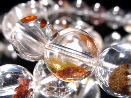 ライモナイトインクォーツ ブレスレット 褐鉄鉱 水晶 貫入