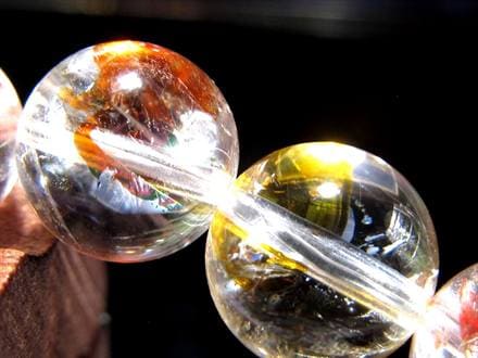 ライモナイトインクォーツ シンフォニックオーロラクォーツ 褐鉄鉱入り水晶 ブレスレット
