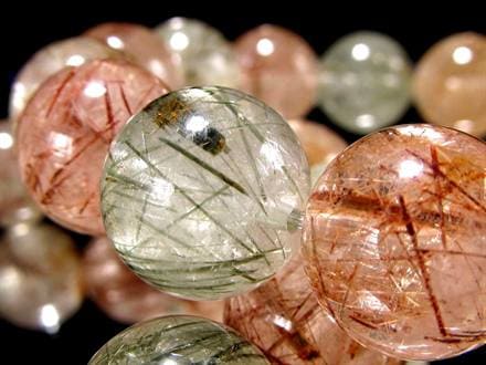 ルチルクォーツ ブレスレット MIXルチル 金紅石入り水晶 ルチレイテッドクォーツ