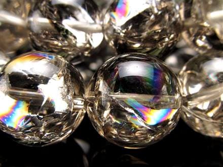 スモーキークォーツ 煙水晶 アイリスクォーツ ブレスレット 虹入り レインボー水晶