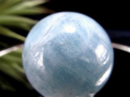 アクアマリン 丸玉 シラー スフィア 置物