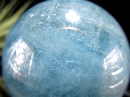 アクアマリン 丸玉 シラー スフィア 置物