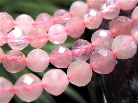 ローズクォーツ 紅水晶 紅石英 ビーズ連 連材