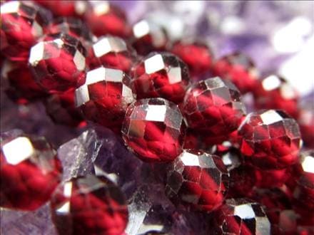 ガーネット 柘榴石 カット ビーズ連 連材