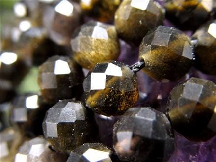 ゴールデンシャイン オブシディアン 黒曜石 ビーズ連 連材