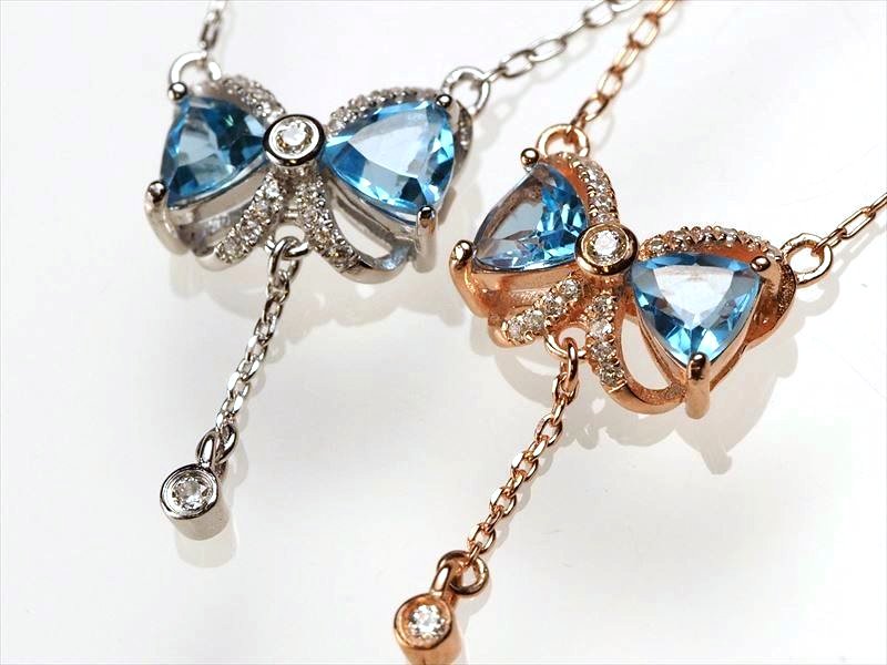 シルバーネックレスブルートパーズ