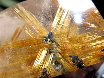 ゴールドルチルクォーツ タンブル 金針水晶 カボション ルチレイテッドクォーツ