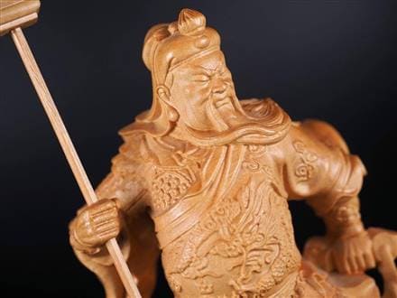 関羽 木彫り彫刻 三国志 青龍偃月刀 商売繁盛