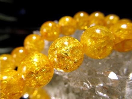 ☆一連☆染色☆イエロー(黄色)カラー☆カラーレインボー水晶【爆裂水晶