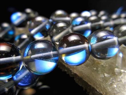 レインボーグラスオーラ ルナフラッシュ ビーズ連 虹色 人工石