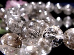 エレスチャルクォーツ 骸骨水晶 ブレスレット グラファイト パワーストーン