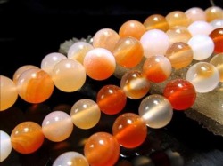 ミルキーオレンジ カルセドニー 玉髄 ビーズ 連販売