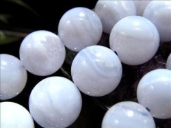 ブルーレースアゲート 空色縞瑪瑙 アゲート ビーズ連 連材