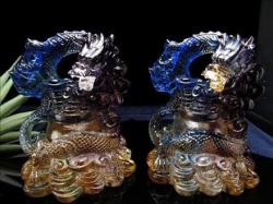 クリスタルガラス 置物 龍 ドラゴン 5本爪