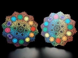 7チャクラ スピリチュアルパワー ヤントラ 木製コースター チャクラ