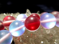 レインボーグラスオーラ ルナフラッシュ ビーズ連 虹色 人工石