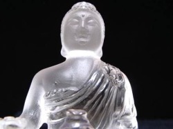 水晶 クォーツ クリスタル 薬師如来 彫刻 置物