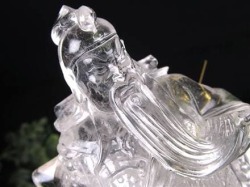 関羽 水晶 彫刻置物 三国志 風水