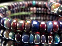 ブラックオパール ブレスレット カット 遊色 ダークカラー