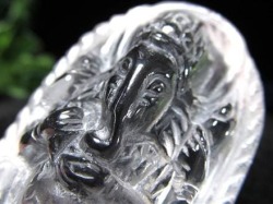 天然水晶 ガネーシャ 彫り 置物