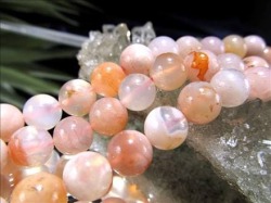 ビーズ連 チェリーブロッサムアゲート メノウ 桜瑪瑙 メノウ
