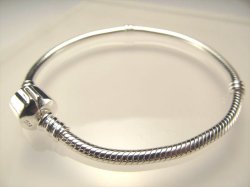 北欧デザインビーズ用シルバーブレスレット