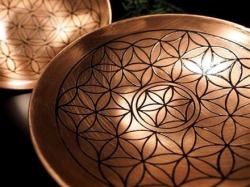 フラワーオブライフ 神聖幾何学 ラウンドトレイ プレート 皿