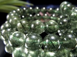 グリーンルチル グリーンエピドート ブレスレット アクチノライトインクォーツ ブレスレット