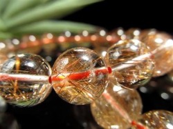 オレンジルチルクォーツ ブレスレット ルチルレイテッドクォーツ 針入り水晶 ルチル針