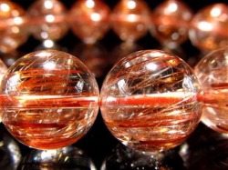 オレンジルチルクォーツ ブレスレット レッドルチルクォーツ ルチルレイデッドクォーツ 金運