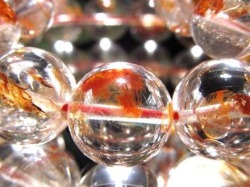 ライモナイトインクォーツ ブレスレット 褐鉄鉱 水晶 貫入
