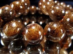 ブラウンルチルクォーツ ブレスレット ブロンズルチルクォーツ ブラジル産 金紅石