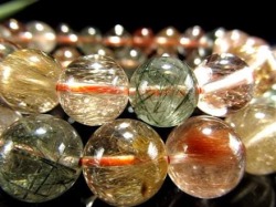 ルチルクォーツ ブレスレット MIXルチル 金紅石入り水晶 ルチレイテッドクォーツ