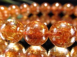 オレンジルチルクォーツ ブレスレット レッドルチルクォーツ ルチルレイデッドクォーツ 金運