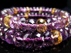 アメジスト シトリン ブレスレット ボタンカット アメトリン