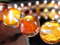 ライモナイトインクォーツ シンフォニックオーロラクォーツ 褐鉄鉱入り水晶 ブレスレット
