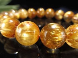キャッツアイ効果 金針水晶 ゴールドタイチンルチルクォーツ ゴールドルチルクォーツ ブレスレット