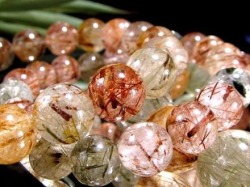 ルチルクォーツ ブレスレット MIXルチル 金紅石入り水晶 ルチレイテッドクォーツ