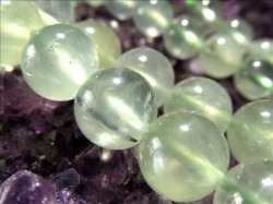 プレナイト 葡萄石 ビーズ連 連材