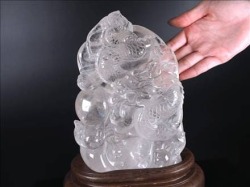 水晶 置物 龍 彫刻 開運