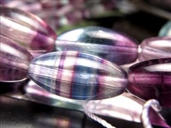 フローライト 蛍石 マルチカラー 天珠型 ビーズ連 連材