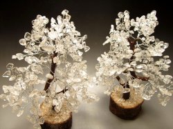 ◆浄化！風水やインテリアに◆天然ヒマラヤ水晶＆天然木使用！◆アメリカ・ツーソン展示会商品◆1個 1800円◆天然ヒマラヤ水晶さざれツリー◆高さ約20-24cm◆TC◆